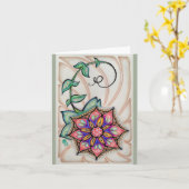 Ursprüngliche Kunst-Anmerkungs-Karte, weiße Karte (Gelbe Blume)