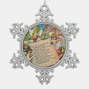 Ursprüngliche Kunst, viktorianische Schneeflocken Zinn-Ornament