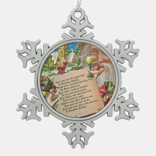 Ursprüngliche Kunst, viktorianische Schneeflocken Zinn-Ornament (Vorderseite)