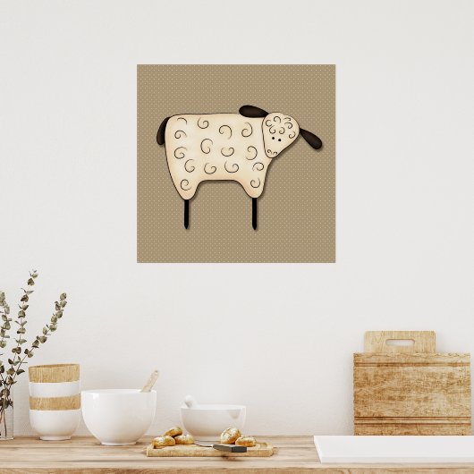 Ursprüngliche Länderschaf-Dekoration Poster (Küche)