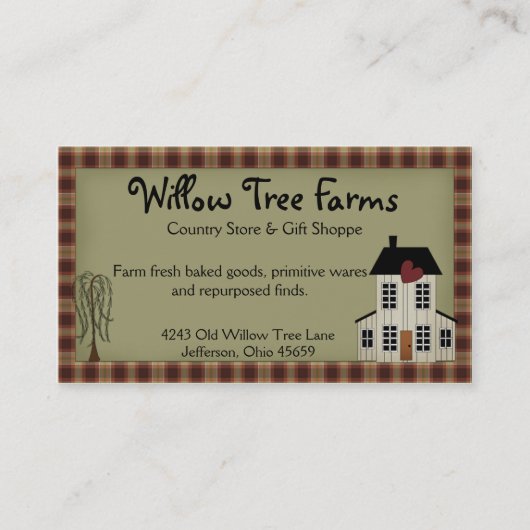 Ursprüngliche Landkarte für Bauernhöfe Visitenkarte (Vorderseite)