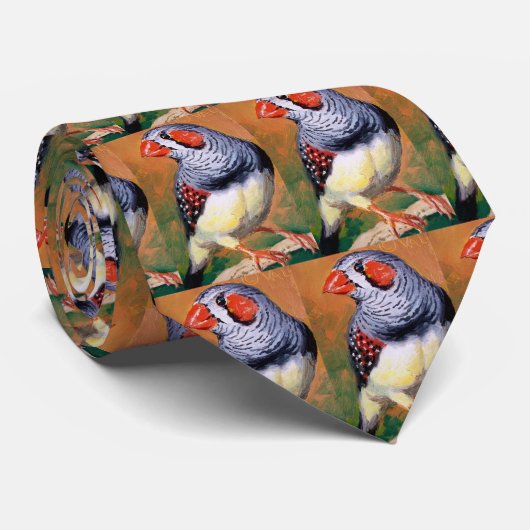 ursprüngliche Malerei des Zebrafink-Vogels Krawatte (Gerollt)