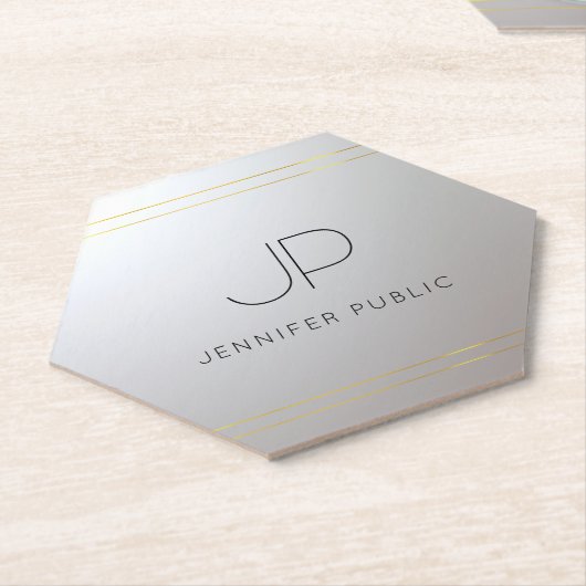 Ursprüngliche Mit Monogramm Gold Silver Template T Untersetzer (angewinkelt)