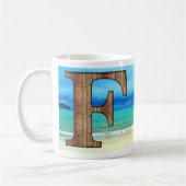 Ursprüngliche Monogram Holzbrief A Beach Ocean Sze Kaffeetasse (Links)