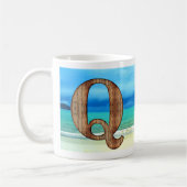 Ursprüngliche Monogram Holzbrief Q Beach Ocean Sze Kaffeetasse (Links)