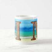 Ursprüngliche Monogram Holzbuchstabe M Beach Ocean Kaffeetasse (Mittel)