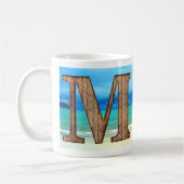 Ursprüngliche Monogram Holzbuchstabe M Beach Ocean Kaffeetasse (Links)