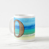 Ursprüngliche Monogram Holzbuchstabe O Beach Ocean Kaffeetasse (Vorderseite Links)