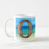 Ursprüngliche Monogram Holzbuchstabe O Beach Ocean Kaffeetasse (Links)