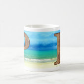 Ursprüngliche Monogram Holzbuchstabe P Beach Ocean Kaffeetasse (Mittel)