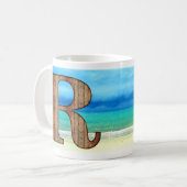 Ursprüngliche Monogram Holzbuchstabe R Beach Ocean Kaffeetasse (Vorderseite Links)