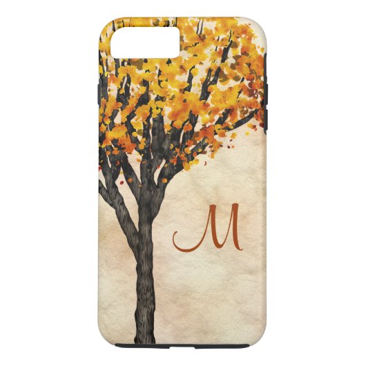 Ursprüngliche Monogramm des glorreichen Herbstbaum Case-Mate iPhone Hülle (Rückseite)