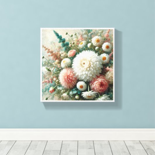 URSPRÜNGLICHE ÖLMALERZEUGNISSE ABSTRAKTE GRÜNE BLU LEINWANDDRUCK (Insitu (Holzboden))