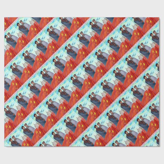 Ursprüngliche Propaganda Mao tse tung und Joseph S Geschenkpapier (Flach)