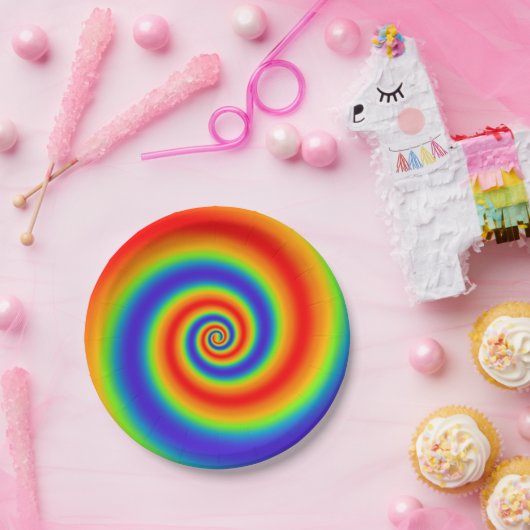 Ursprüngliche Regenbogen-Steigungs-bunter Pappteller (Party)