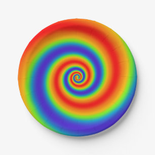 Ursprüngliche Regenbogen-Steigungs-bunter Pappteller