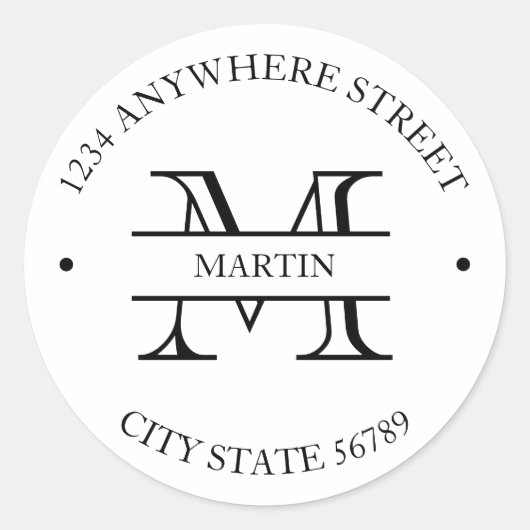 Ursprüngliche Rücksendeadresse für die klassische  Runder Aufkleber (Vorderseite)