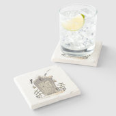 Ursprüngliche Rustikale Outhouse- und Crow Stone-U Steinuntersetzer (Seitenansicht)