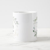 Ursprüngliche S Alphabet Letter Greenery und Gold Jumbo-Tasse (Vorderseite)