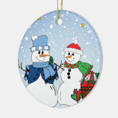 Ursprüngliche Schnee-Paare Keramikornament (Links)