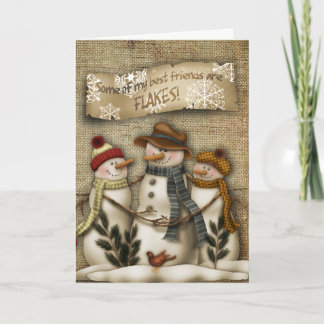 Ursprüngliche Schneemann-Weihnachtsgruß-Karte Feiertagskarte