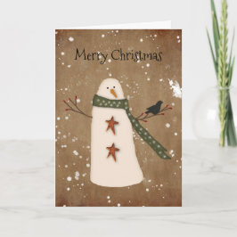 Ursprüngliche Schneemann-Weihnachtskarte Feiertagskarte