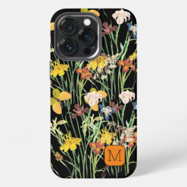 Ursprüngliche schöne Wildblumen Feminine Schwarzes iPhone 13 Pro Hülle