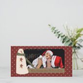 Ursprüngliche Snowman-Feiertags-Foto-Karte Feiertagskarte (Stehend Vorderseite)