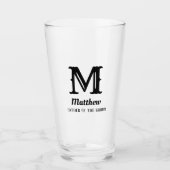Ursprüngliche Typografie Mit Monogramm Vater des B Glas (Vorderseite)