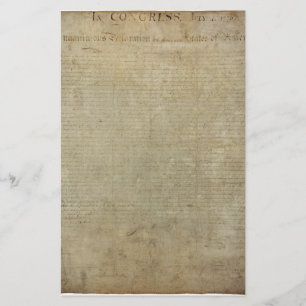 Ursprüngliche Unabhängigkeitserklärung Briefpapier