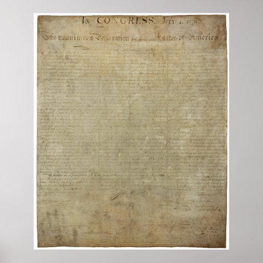 Ursprüngliche Unabhängigkeitserklärung Poster (Vorne)
