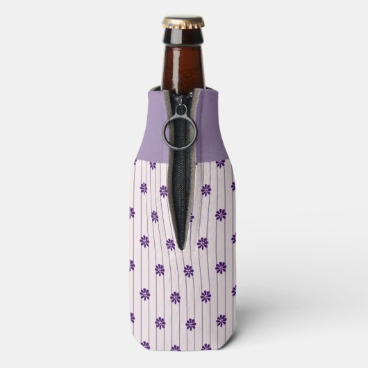 Ursprüngliche violette Streifen und violette Blume Flaschenkühler (Flasche Rückseite)