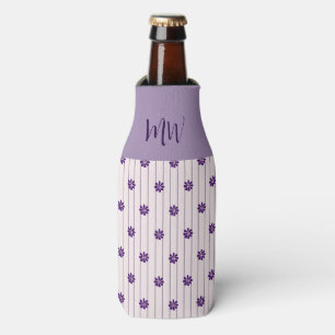 Ursprüngliche violette Streifen und violette Blume Flaschenkühler