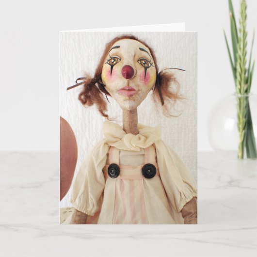 Ursprüngliche Volkskunst-Clown-Geburtstags-Karte Karte (Vorderseite)