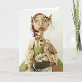 Ursprüngliche Volkskunst-Puppen-Weihnachtskarte - Feiertagskarte