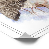 Ursprüngliche Wasserfarbe Großer Grauligenvogel Poster (Ecke)