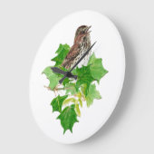 Ursprüngliche Wasserfarbenspielerei Bird Nature Große Wanduhr (Winkel)