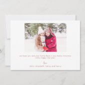 Ursprüngliche Weihnachtskarte des Fotos Einladung (Rückseite)