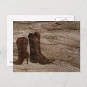 Ursprüngliche Western-Cowboystiefel aus Holz Postkarte (Vorne/Hinten)
