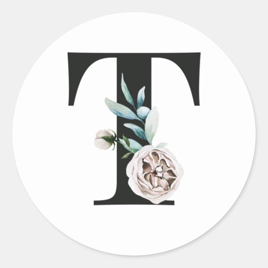 Ursprüngliche Winterferien Buchstaben T Runder Aufkleber (Vorderseite)