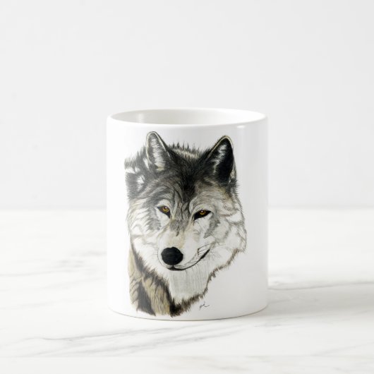 Ursprüngliche Wolf-Kunst-Tasse Kaffeetasse (Mittel)