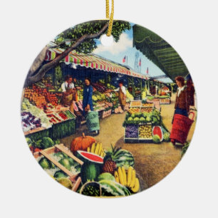 Ursprünglicher Bauernmarkt, Hollywood, Kalifornien Keramikornament