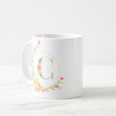Ursprünglicher Blumenbrief Blumenrahmen Kaffeetasse (Vorderseite Links)