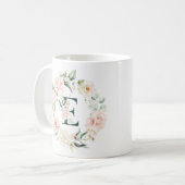 Ursprünglicher Blumenbrief E Blumenrahmen Kaffeetasse (Vorderseite Links)