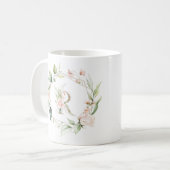 Ursprünglicher Blumenbrief E und Blumenrahmen Kaffeetasse (Vorderseite Links)
