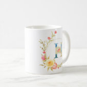 Ursprünglicher Blumenbrief H Blumenrahmen Kaffeetasse (VorderseiteRechts)