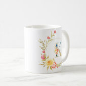 Ursprünglicher Blumenbrief K Blumenrahmen Kaffeetasse (VorderseiteRechts)
