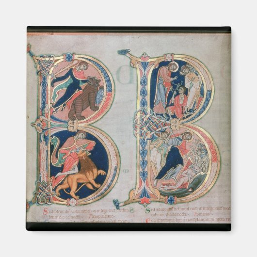 Ursprünglicher Buchstabe 'B' Beatus vir - Gesegnet Magnet (Vorne)