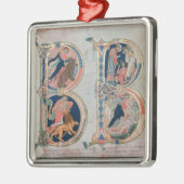 Ursprünglicher Buchstabe 'B' Beatus vir - Gesegnet Silbernes Ornament (Links)