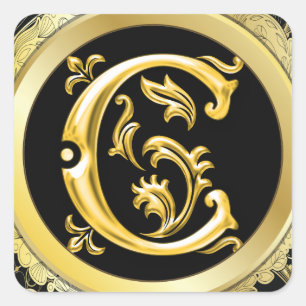 Ursprünglicher C-Aufkleber in Gold Quadratischer Aufkleber